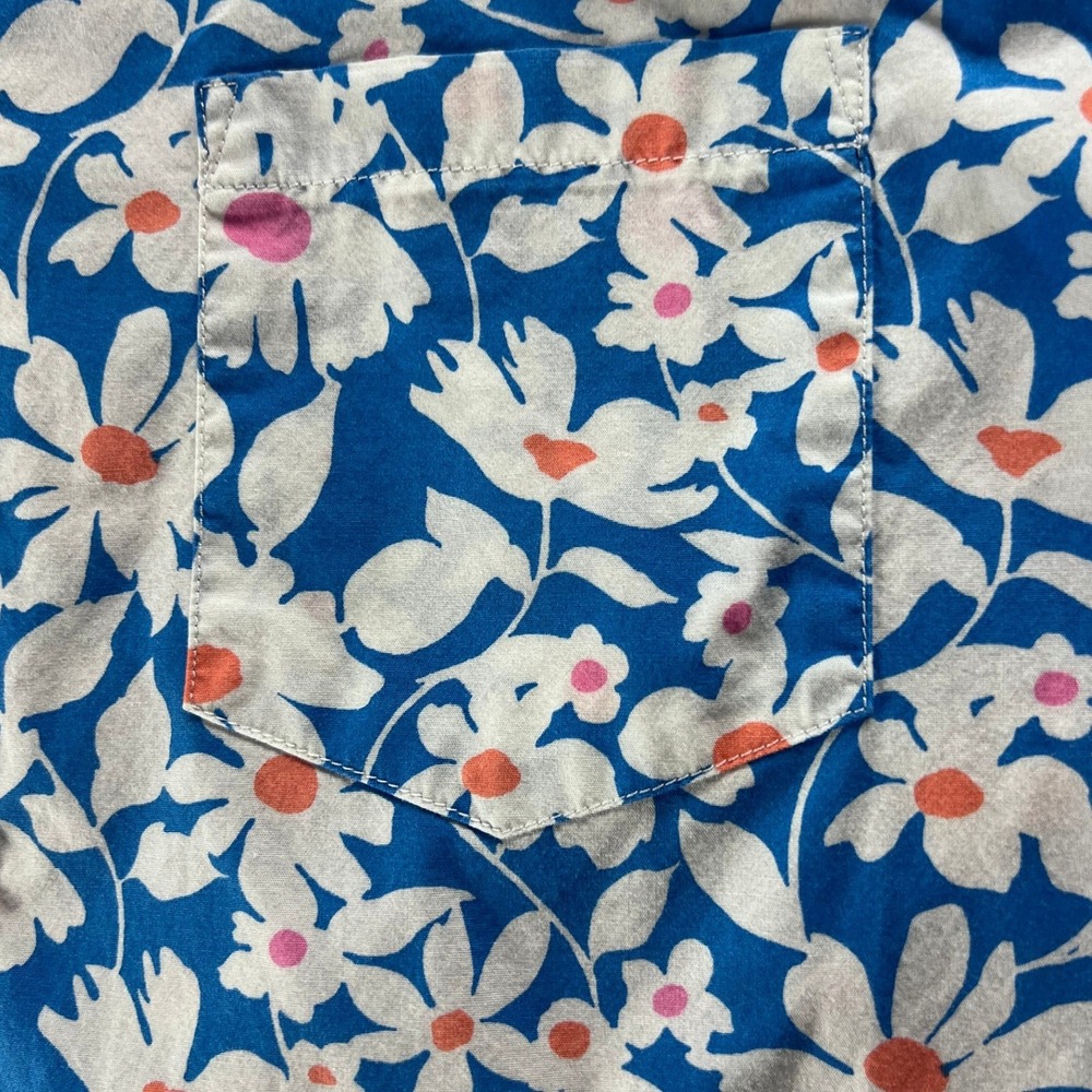 J.Crew Flex Washed Shirt Men Medium Slim Fit Short Sleeve Floral Button Down - Picture 8 of 9